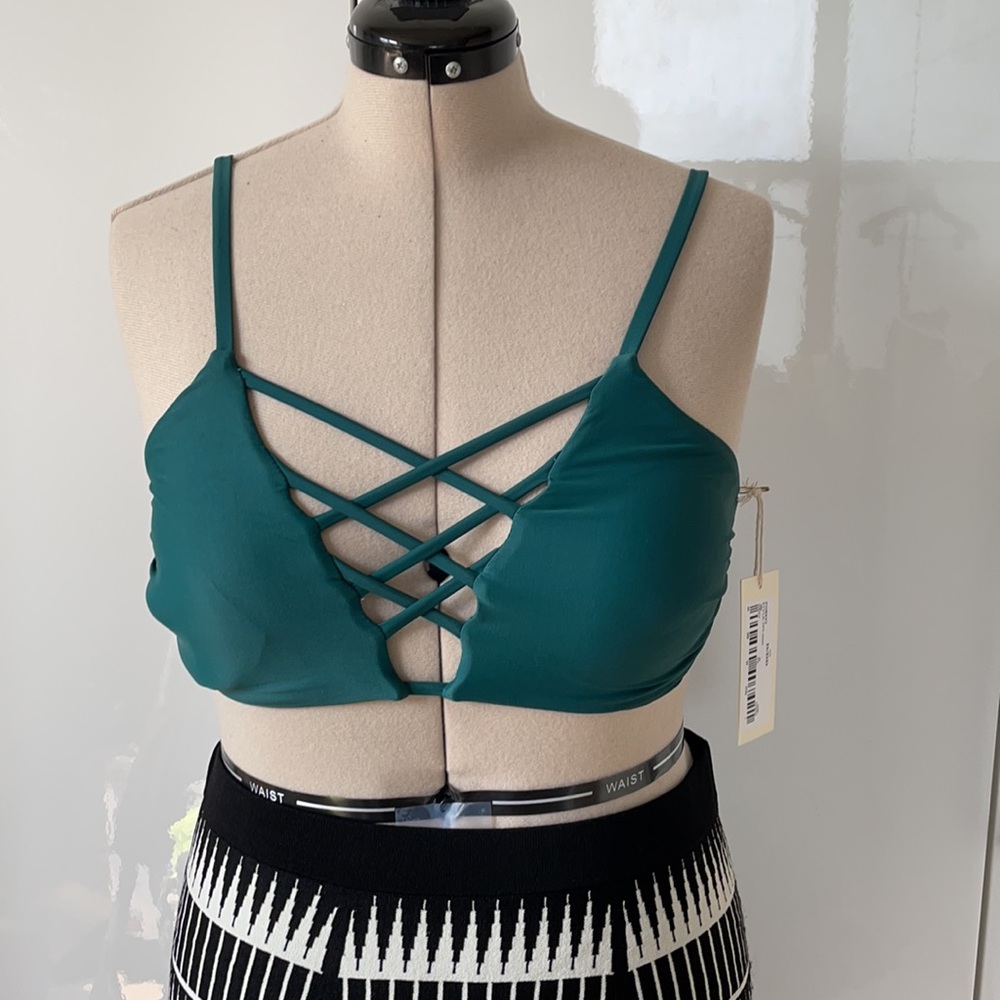 TORI PRAVER Bikini Top Sz D//DD  Forest/Green Size-D/DD NWT